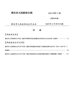 重庆市人民政府公报期刊